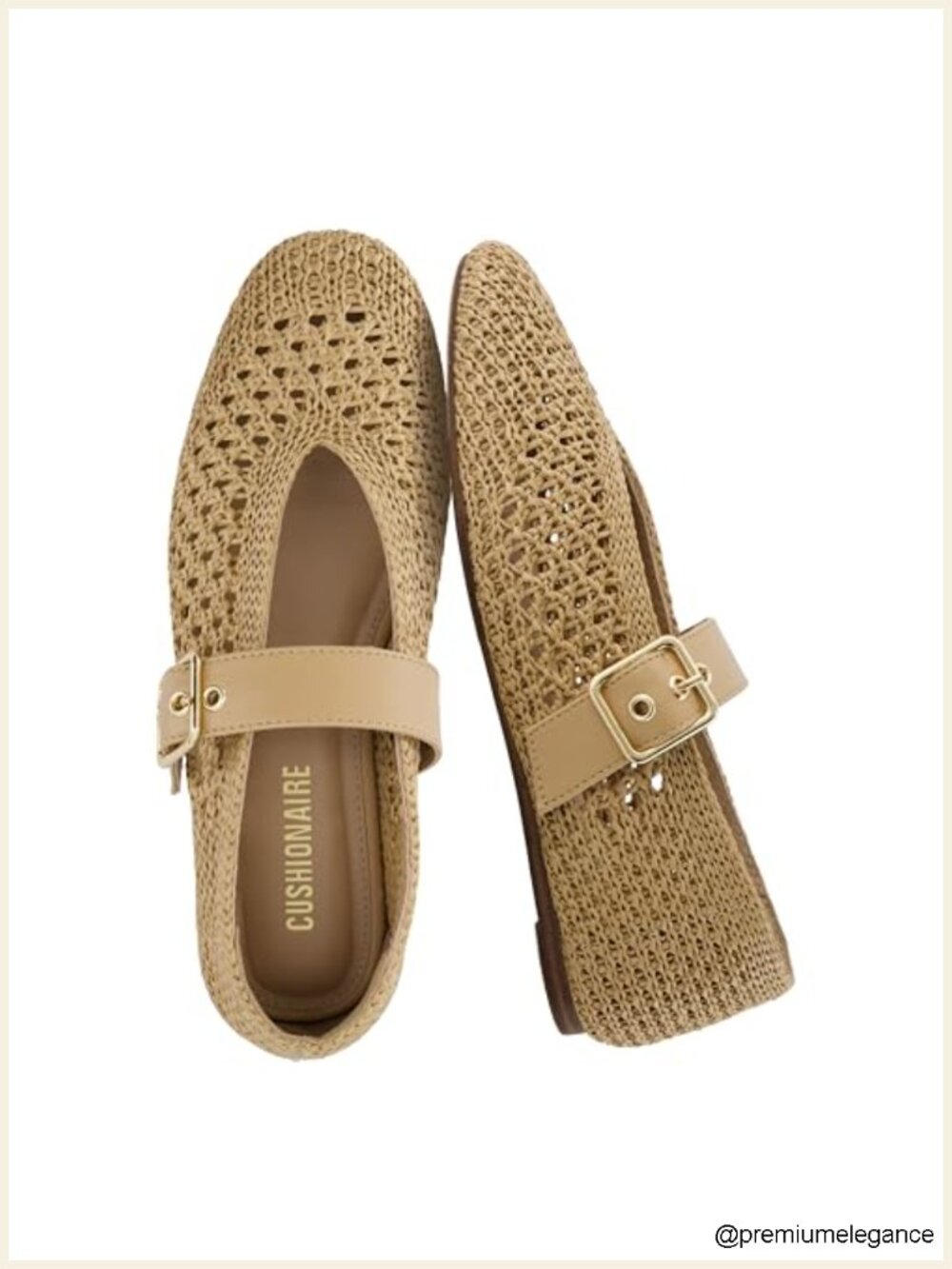 Women's Woven Mary Jane Flats, Adjustable Buckle, Memory Foam